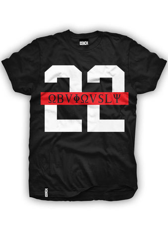 Dench 22 Obviously Red Strip Tee Black